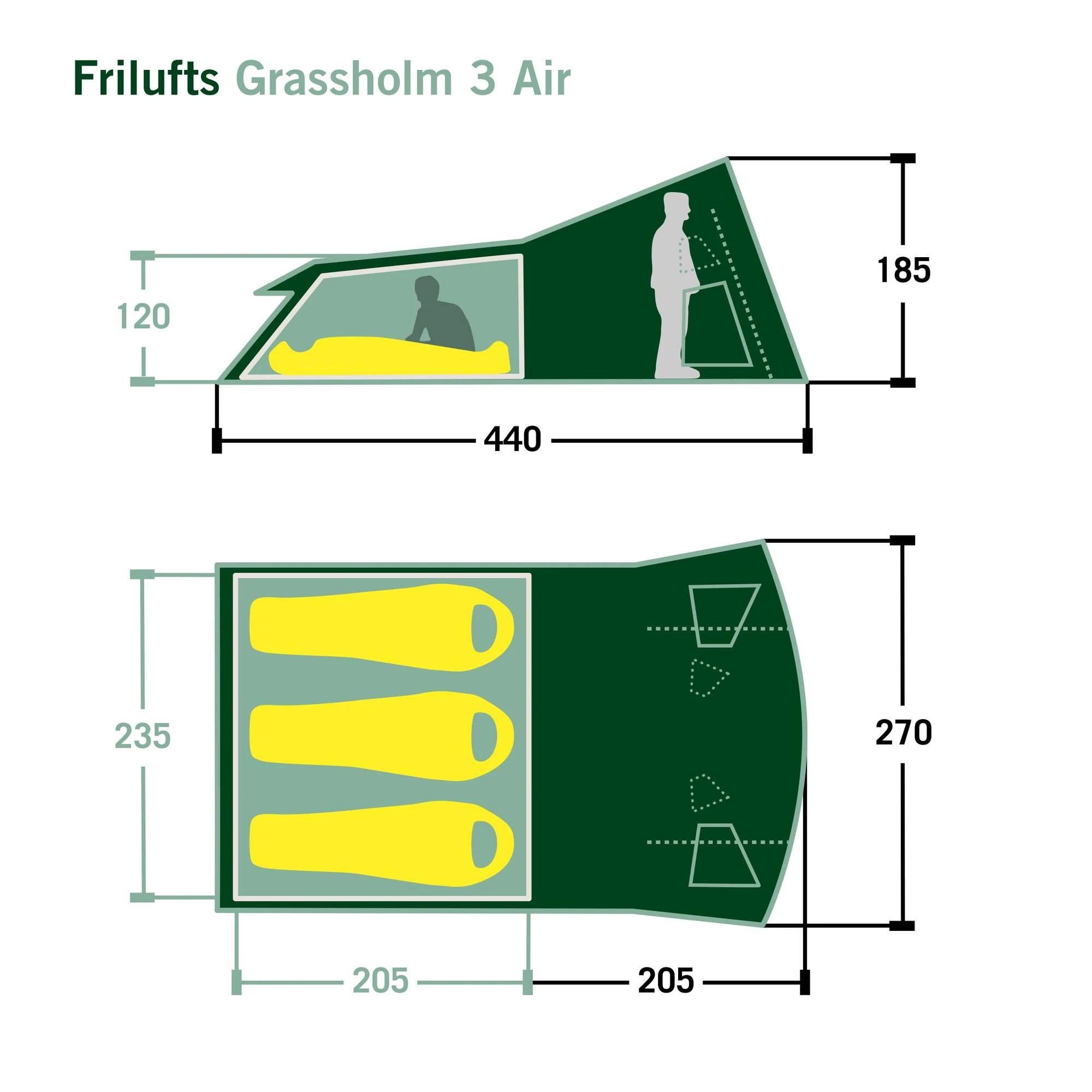 FRILUFTS GRASSHOLM 3 AIR - Familienzelt 4 FRILUFTS GRASSHOLM 3 AIR - Familienzelt – Bild 2